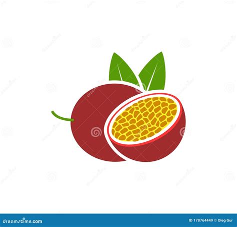 Passion Fruit Logo. Isolated Passion Fruit on White Background Stock Vector - Illustration of ...