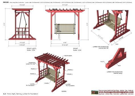 home garden plans furniture arbor swing construction graden | Pergola ...