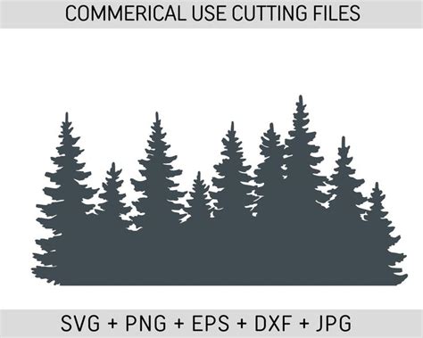 Forest Svg Pine Tree Pine Tree Border Svg Tree Line Svg Tree Svg Deer Svg Forest Cut Files for ...