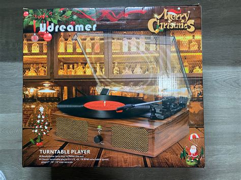 UDREAMER UD001-Y Vinyl Record Player Turntable with Dual Speakers (Brown) New | eBay