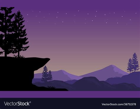 Beautiful scenery at night Royalty Free Vector Image