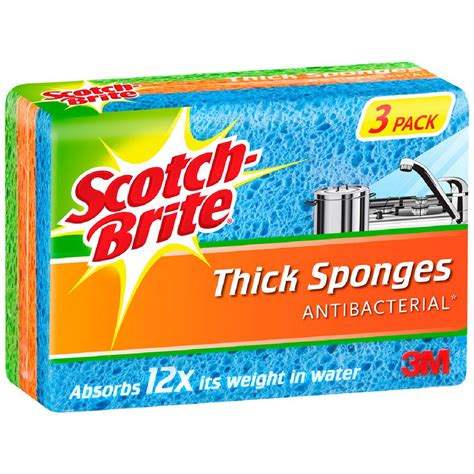 Scotch-Brite Anti-bacterial Sponges 3 Pack | eBay