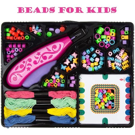 Toysery Kids Jewelry Making Kit for Girls, DIY Beads for Jewelry Making Set with 4 Rolls of ...