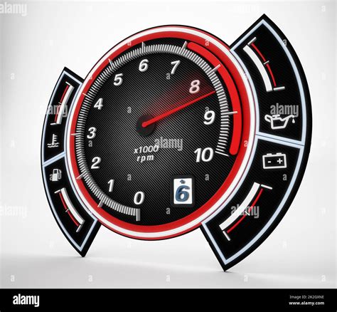 Engine RPM gauge. 3D illustration Stock Photo - Alamy