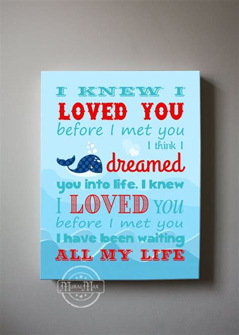 I knew I loved you before I met you Nautical Boys Wall Art