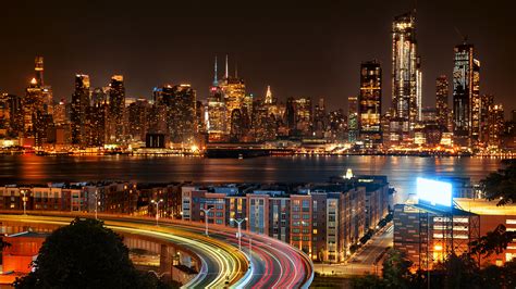 2560x1440 New York City View From New Jersey 4k At Night 1440P Resolution HD 4k Wallpapers ...