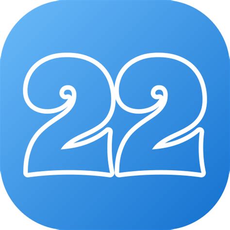 Number 22 Generic gradient fill icon