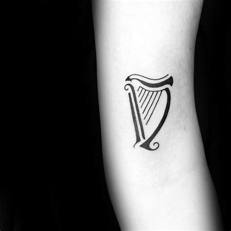 Minimalist Small Forearm Mens Harp Tattoo Designs Celtic Tattoos, New Tattoos, Tattoos For Guys ...