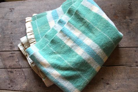 Vintage Blanket 100% Wool by forgottenPLUM on Etsy