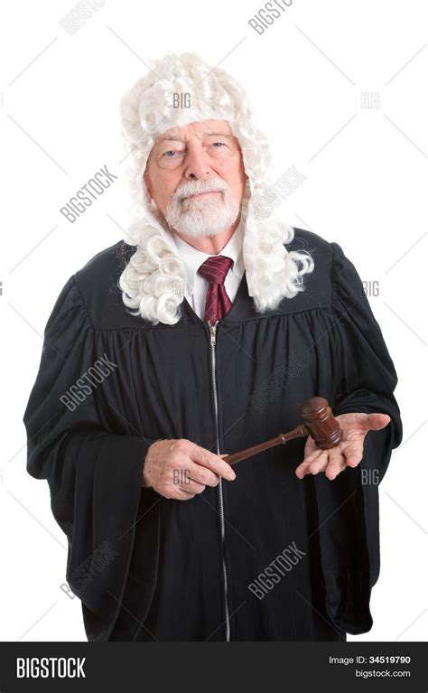 British Style Judge Wearing Wig. Image & Photo | Bigstock