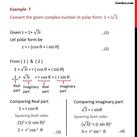 Question 1 - Convert in polar form: 1 + i root 3 - NCERT