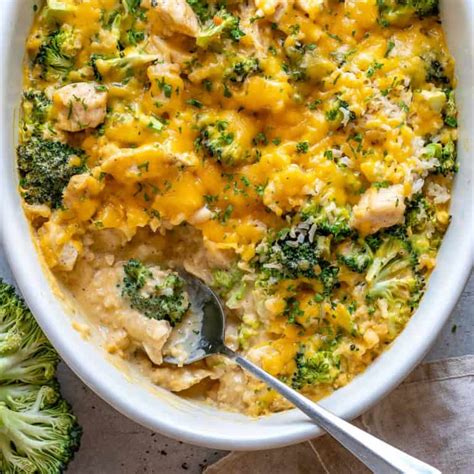 Easy Chicken Broccoli Rice Casserole | Healthy Fitness Meals