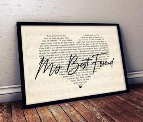 Tim Mcgraw My Best Friend Lyrics Heart Poster No Frame/ Framed Canvas Framed Canvas (With images ...