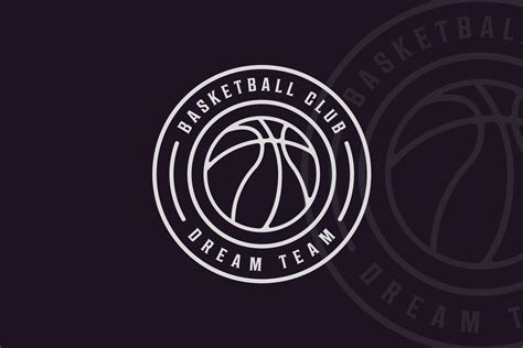 Basketball Logo Line Art Simple Vector Graphic by uzumakyfaradita · Creative Fabrica