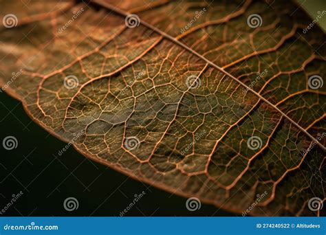 Close-up of Plant Leaf, with Intricate Veins and Texture in Full View ...