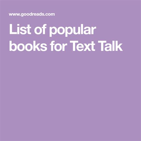 List of popular books for Text Talk