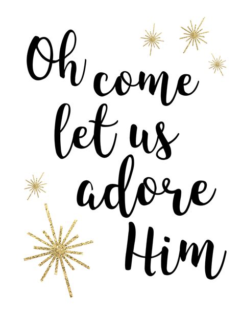 Oh Come Let Us Adore Him Printable Christmas Decor - Paper Trail Design