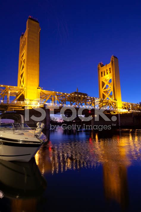 Sacramento Tower Bridge At Night Stock Photo | Royalty-Free | FreeImages