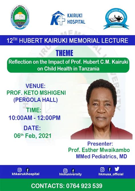 12th Hubert Kairuki Memorial Lecture