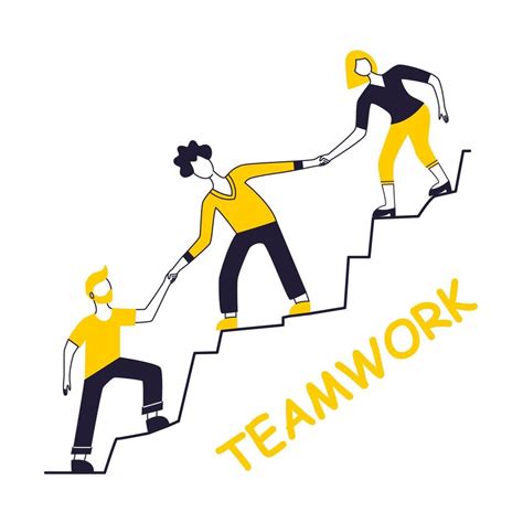 Teamwork of people helping each other. Business concept. Symbol of community, cooperation ...