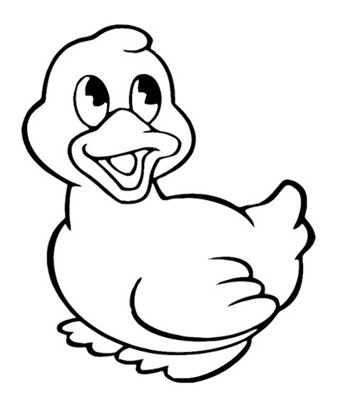 Coloring Pages For Animals: Cute Ducks Colouring For Kids