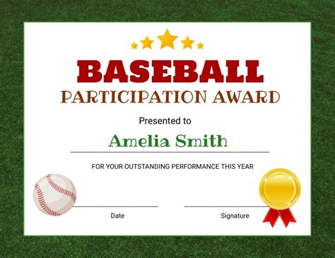 Copy of Baseball Award Certificates | PosterMyWall