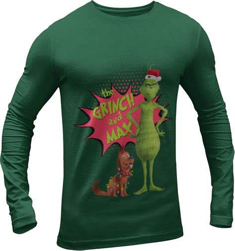 Grinch Christmas Long Sleeve Shirt for Men - Ugly Christmas for Men T ...