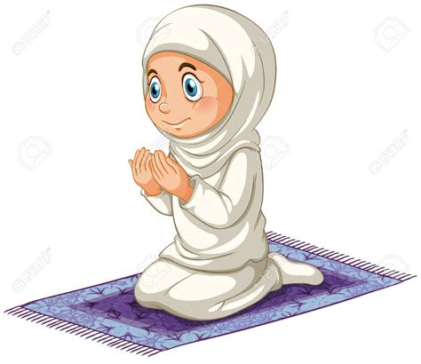 Cute Muslim Boy Clipart : Muslim Prayer Position Guide Step By Step Perform By Boy Standing And ...