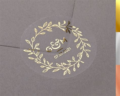 Wedding Stickers. Foiled Personalised Initials Envelope Seals. - Etsy