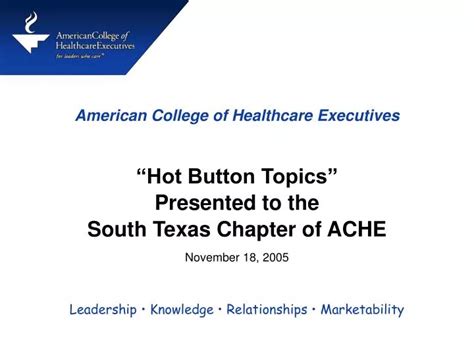 PPT - American College of Healthcare Executives PowerPoint Presentation - ID:603306