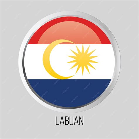 Premium Vector | Vector button flag of Labuan State of Malaysia on ...