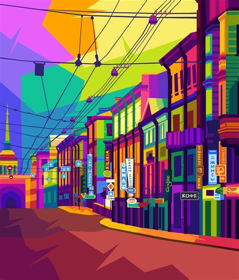 Russian Street Colorful Pop Art | Pop art illustration, Collage art ...