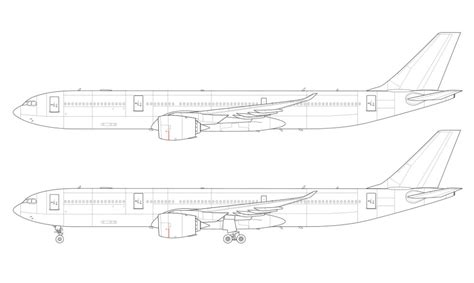 Airbus A330-900 NEO blank illustration ... | Airbus, Airplane drawing ...