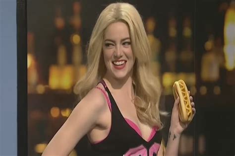 Watch Emma Stone Seductively Use Hot Dogs To Solve Algebra Problems On SNL