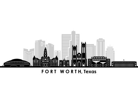 FORT WORTH Texas SKYLINE CITY Graphic by simpline · Creative Fabrica