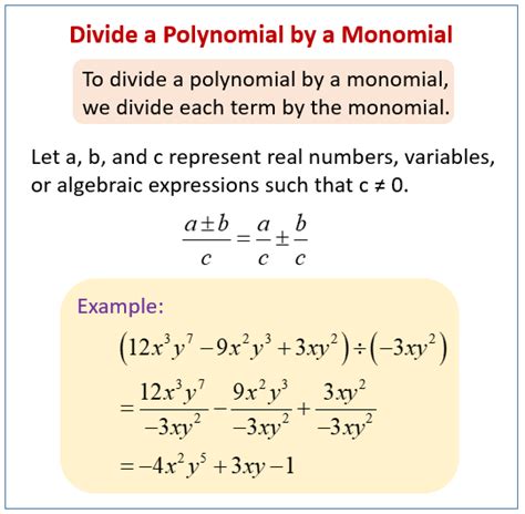 Dividing Polynomials (solutions, examples, videos)