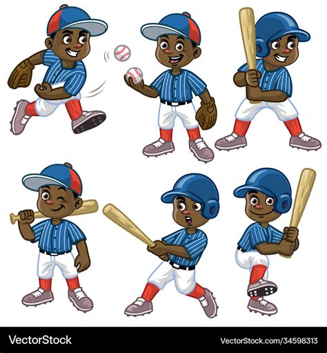 Black Boy Cartoon Characters Baseball – Otosection