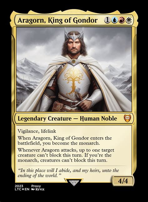 Aragorn, King of Gondor Fixed (couldn't decide on which to use) : r/freemagic