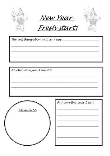 New Year Resolutions 2017 template | Teaching Resources