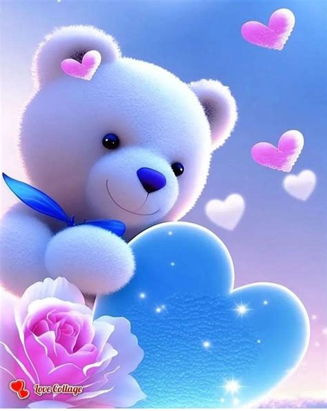 White Teddy Bear With Heart Wallpaper