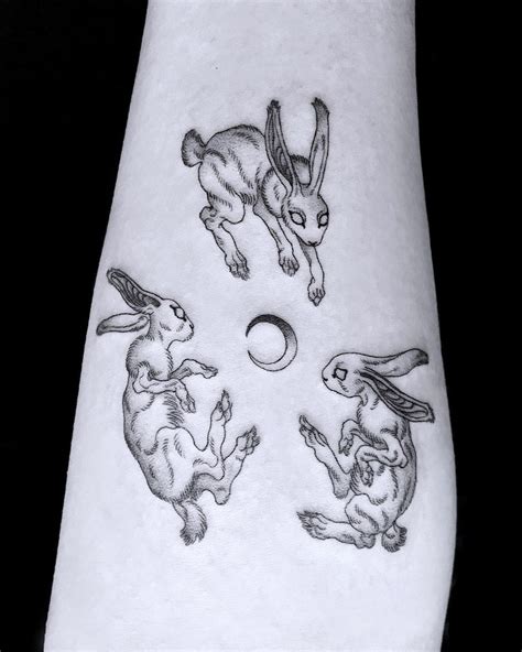 moon rabbits. . • ⓒ 2019 . 𝖍 . All rights reserved. | Rabbit tattoos, Ink tattoo, Moon tattoo