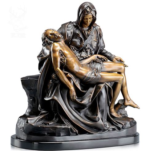 Famous michelangelo pieta statue of mary holding jesus bronze religious garden statues for sale ...