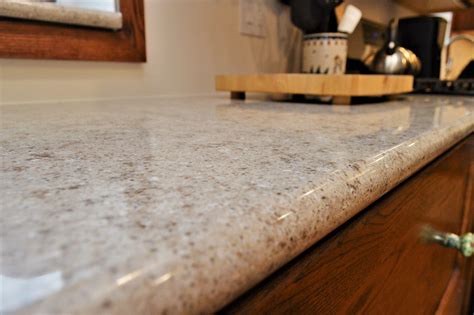 Hanstone Quartz countertop, Bullnose edge detail, Walnut Luster color Kitchen Counter Edges ...