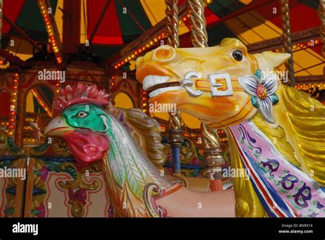 A musical merry-go-round at the Heckington Show, Lincolnshire, England Stock Photo - Alamy