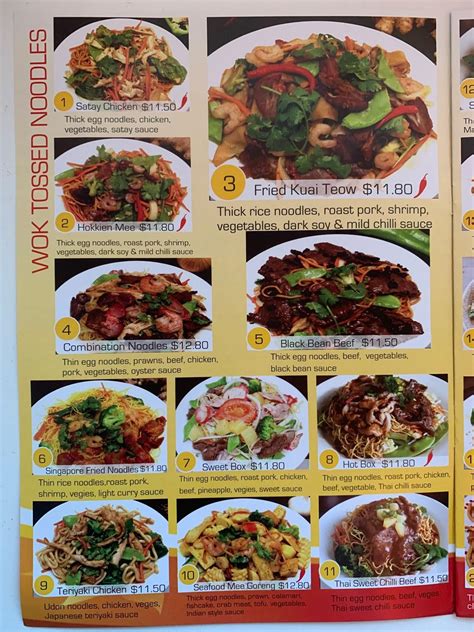 Menu at Magic Noodle restaurant, South Tamworth