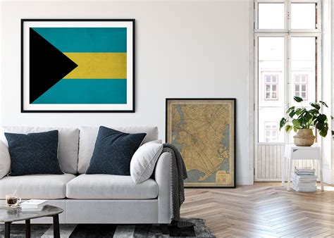 Bahamas Flag Art, Bahamas Flag Print, Flag Poster, Country Flags, Flag ...