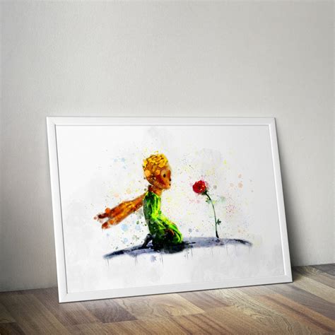 Little Prince Watercolor Wall Art Poster for Children's - Etsy