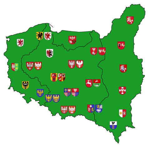 Voivodeships Coats of Arms of Second and Third Polish Republic by Samogost | Poland map ...