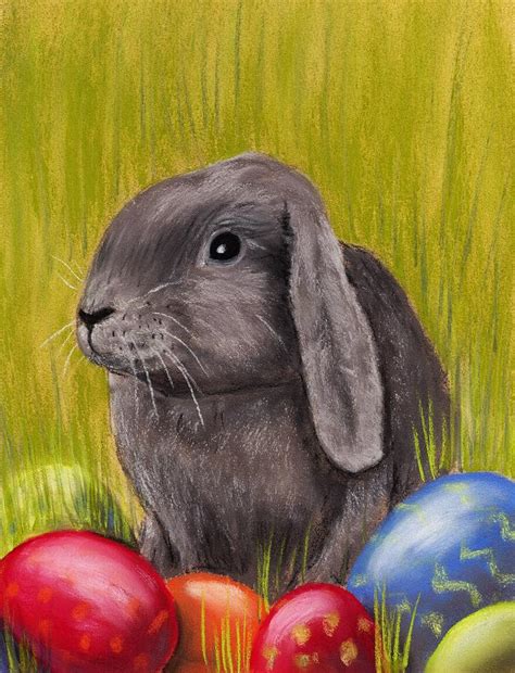 Easter Bunny Painting by Anastasiya Malakhova