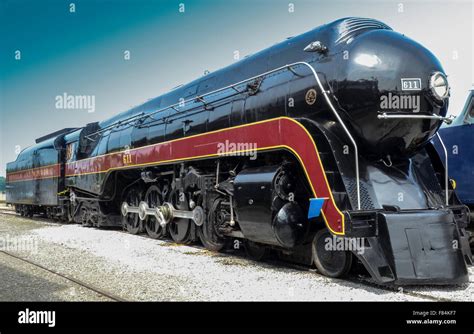 Restored Norfolk And Western 611 Steam Engine - Front Side-view At The North Carolina ...